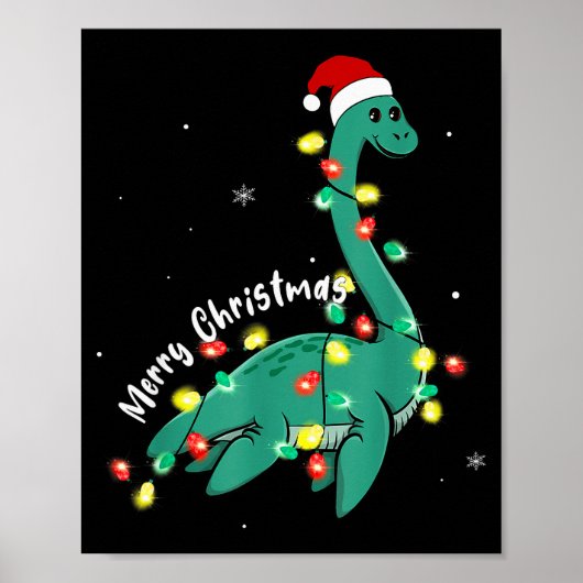 Santa Loch Ness Monster Christmas Nessie Boys Girl Poster (Voorkant)