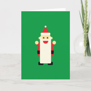 Santa Long Beard Cartoon Fun Cute KerstGreen Kaart