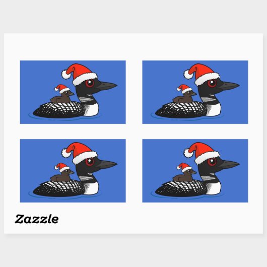 Santa Loon Rechthoekige Sticker (Vel)