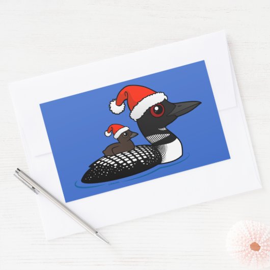 Santa Loon Rechthoekige Sticker (Envelop)