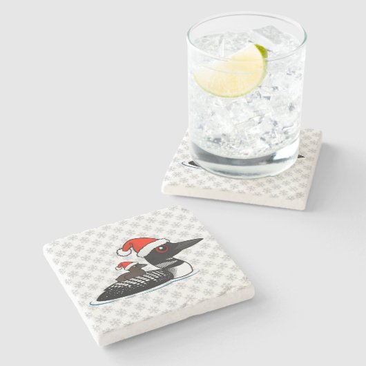 Santa Loon Stenen Onderzetter (Zijkant)