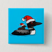 Santa Loon Vierkante Button 5,1 Cm (Voorkant)