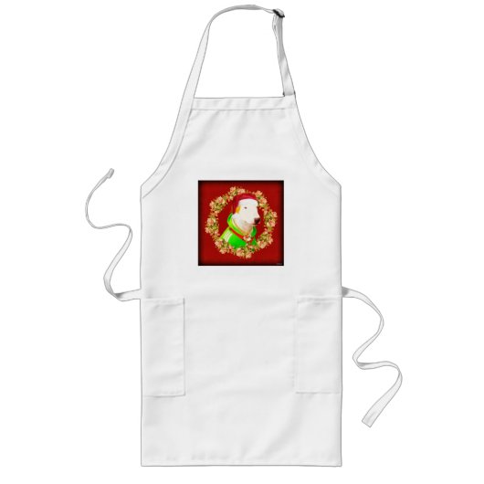 Santa LOOUNCH - Apron, beschikbaar in 3 stijlen Lang Schort (Voorkant)