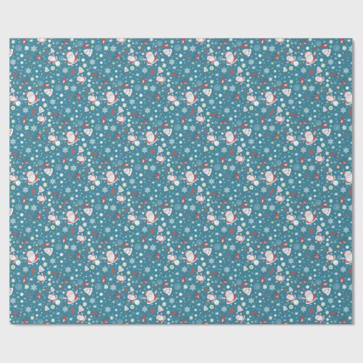 Santa Love Pattern Cadeaupapier (Vlak)