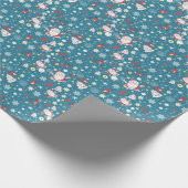 Santa Love Pattern Cadeaupapier (Hoek)