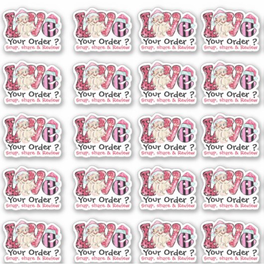 Santa Love Your Order Snap Share & Review Sticker (Voorkant)