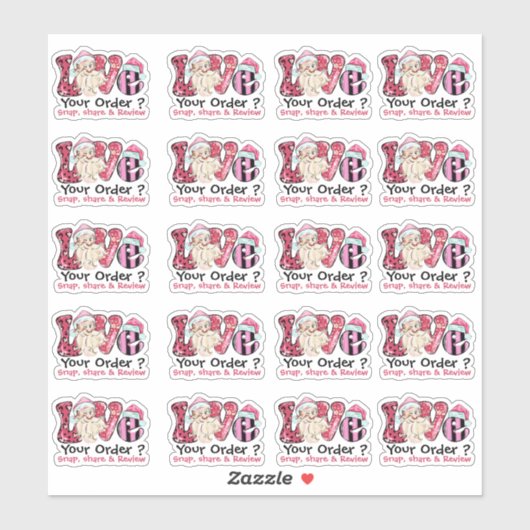 Santa Love Your Order Snap Share & Review Sticker (Vel)