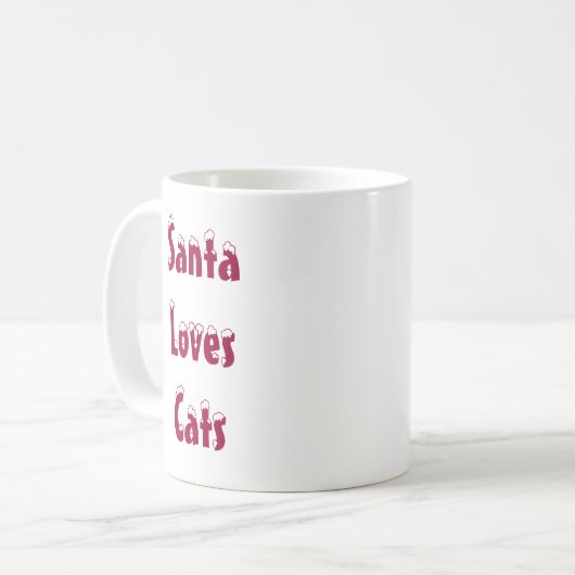 Santa Loves Cats Mok (Voorkant links)