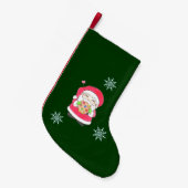 Santa Loves Cookies Kleine Kerstsok (Voorkant (Hangend))