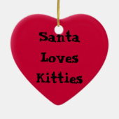 Santa Loves Katten Ornament Heart (Achterkant)