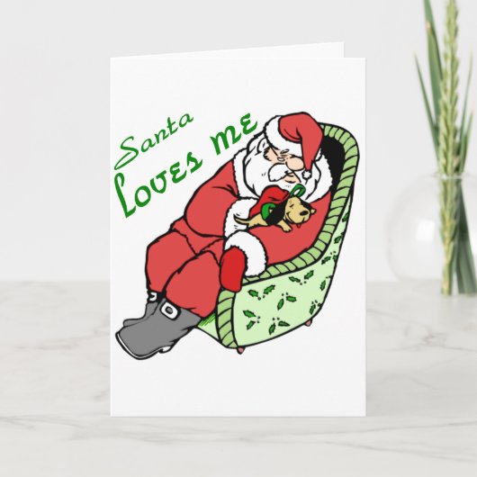 SANTA LOVES ME FEESTDAGEN KAART (Voorkant)