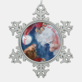 Santa Loves Wildlife Animals Tin Sneeuwvlok Ornament