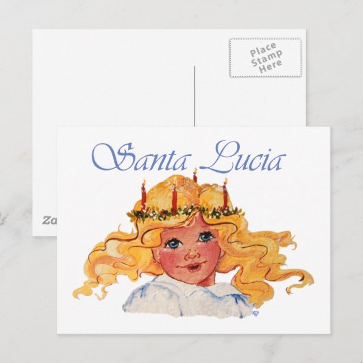 Santa Lucia Feestdagenkaart (Voorkant / Achterkant)