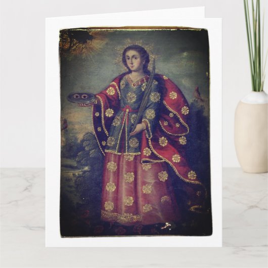 Santa Lucia in de stijl van de Cusco School Kaart (Voorkant)