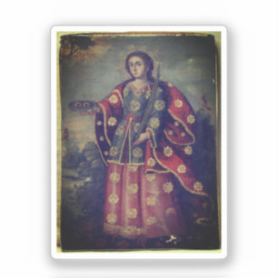 Santa Lucia in de stijl van de Cusco School Sticker