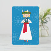 Santa Lucia Zweedse kerstkaart (Staand voorkant)