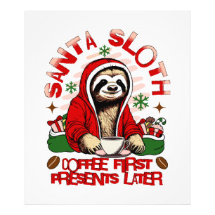Santa luiaard nippen koffie foto afdruk