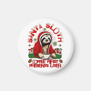 Santa luiaard nippen koffie magneet