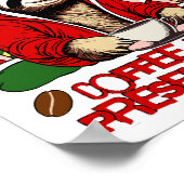 Santa luiaard nippen koffie poster (Hoek)