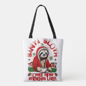 Santa luiaard nippen koffie tote bag (Achterkant)