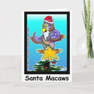 Santa Macaws Grappige Kerstcadeaus & T-shirts Feestdagen Kaart