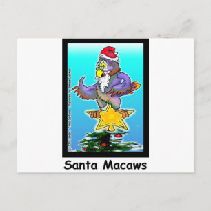 Santa Macaws Grappige Kerstcadeaus & T-shirts Feestdagenkaart