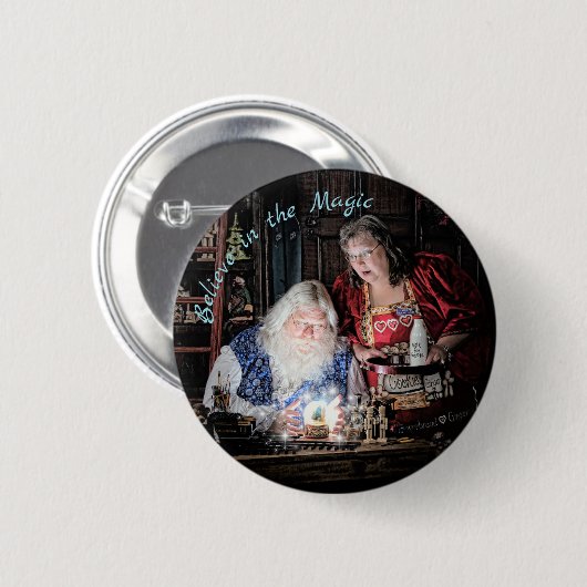 Santa Magic Ronde Button 5,7 Cm (Voorkant /achterkant)