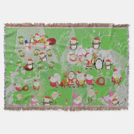 Santa Magical Green New Year Deken