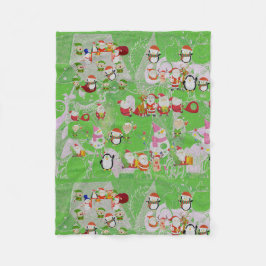 Santa Magical Green New Year  Fleece Deken