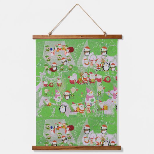 Santa Magical Green New Year Hangend Wandkleed (Voorkant)