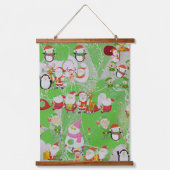 Santa Magical Green New Year Hangend Wandkleed (Voorkant)