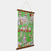 Santa Magical Green New Year Hangend Wandkleed (Gebogen)