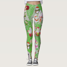 Santa Magical Green New Year  Leggings