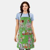Santa Magical Green New Year Schort (Gedragen)