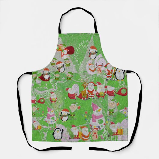 Santa Magical Green New Year Schort (Voorkant)