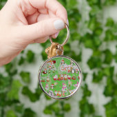 Santa Magical Green New Year Sleutelhanger (Hand)