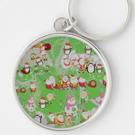 Santa Magical Green New Year Sleutelhanger