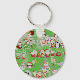 Santa Magical Green New Year Sleutelhanger