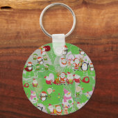Santa Magical Green New Year Sleutelhanger (Voorkant)