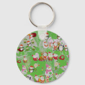 Santa Magical Green New Year Sleutelhanger (Achterkant)