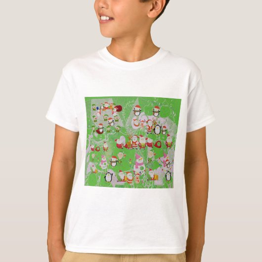 Santa Magical Green New Year T-shirt (Voorkant)