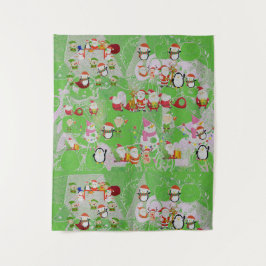 Santa Magical Green New Year Wandkleed