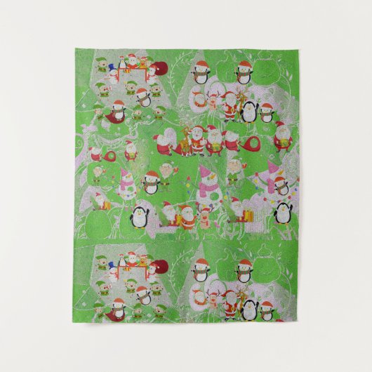 Santa Magical Green New Year Wandkleed (Voorkant)