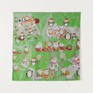 Santa Magical Green New Year Wandkleed