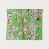 Santa Magical Green New Year Wandkleed (Voorkant (horizontaal))