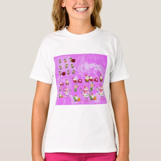 Santa Magical Pink New Year T-shirt (Voorkant)
