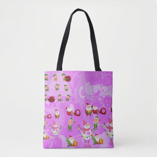 Santa Magical Pink New Year Tote Bag (Voorkant)