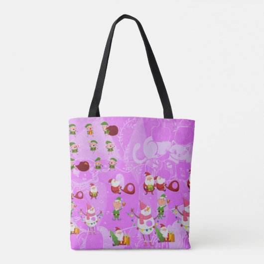 Santa Magical Pink New Year Tote Bag (Achterkant)
