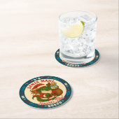 Santa Mahj Festive Round Paper Coasters Ronde Kartonnen Onderzetter (Insitu)