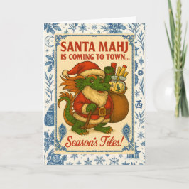 Santa Mahj! Holiday Card Feestdagen Kaart